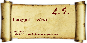 Lengyel Ivána névjegykártya